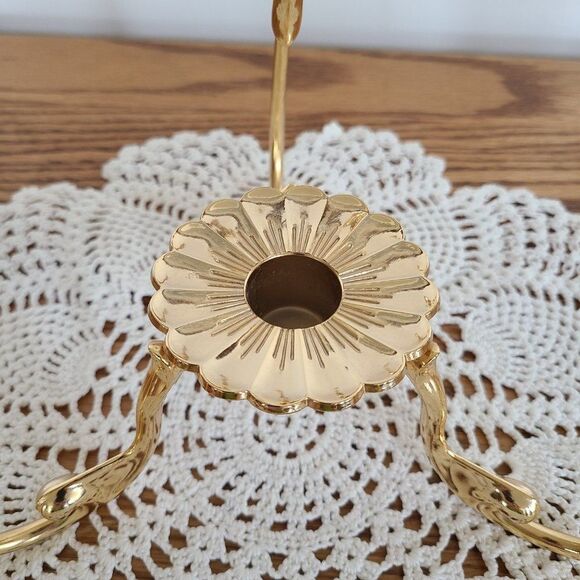 Partylite Versailles Stand Candle Holder With Golden Angel Hurricane Shade P7078 - Picture 9 of 15